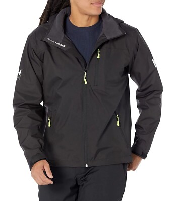 Helly Hansen Men's Crew Hooded Midlayer Sailing Jacket, Black, Size XLarge
