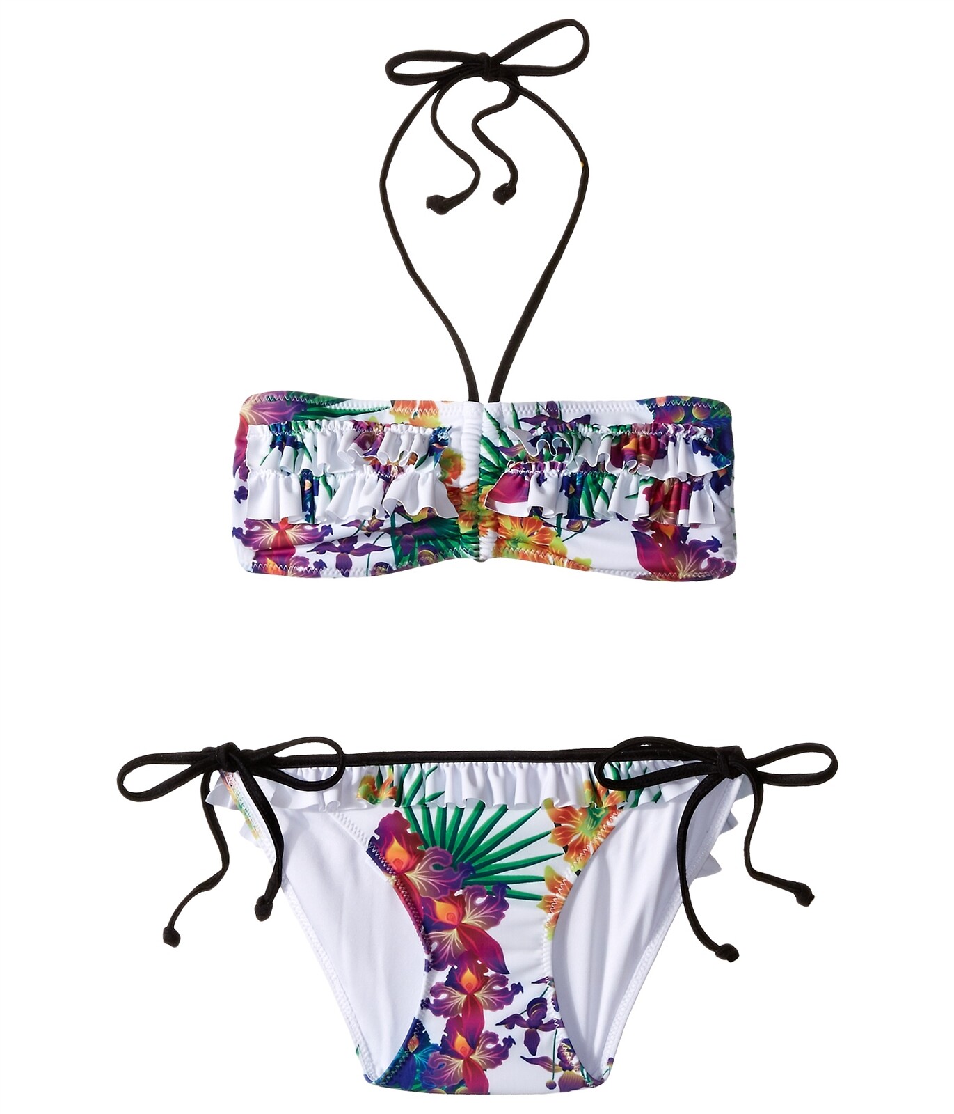 Bowie X James Under The Palms Swim Set Kids Girls Multi White Size 9/10