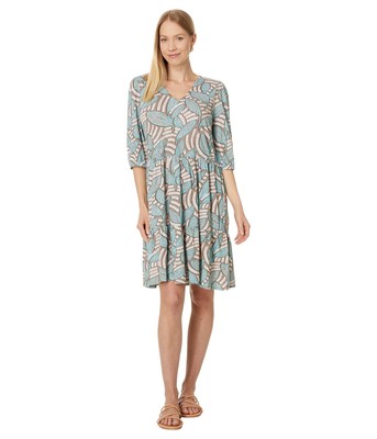 Женские платья NIC+ZOE Mosaic Fern с рукавом до локтя и V-образным вырезом