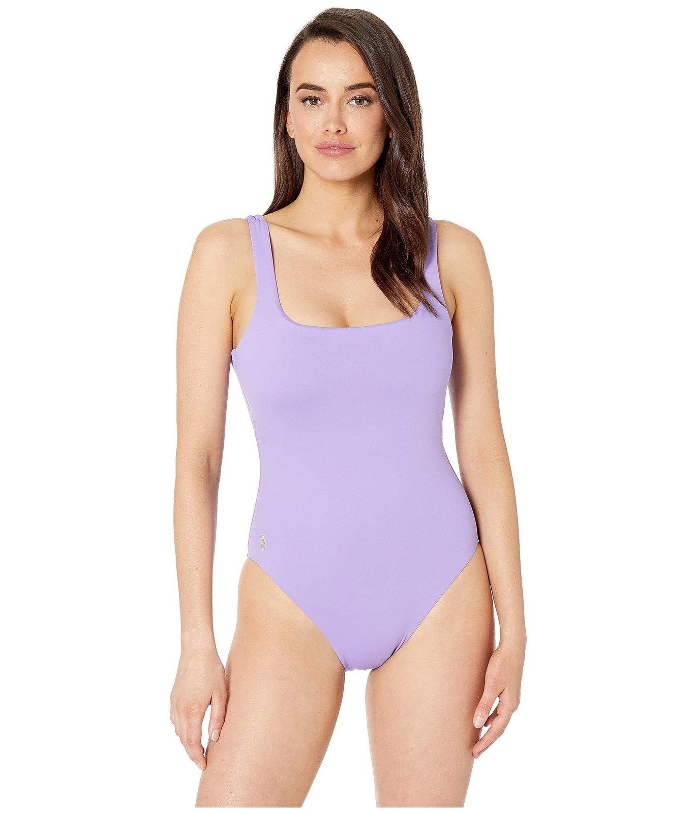 Polo Ralph Lauren 168090 Womens Solid One-Piece Swimsuit Lavender Size X-Small