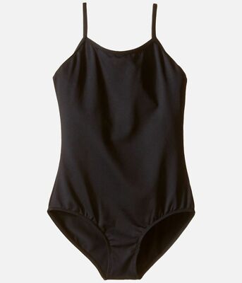 $110 Bloch For Dancers Kid Girl Black Sleeveless Camisole One-Piece Leotard 8-10