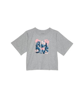 Футболка с коротким рукавом Реглан длиной до талии для девочек adidas Kids Heather(Big Kid)