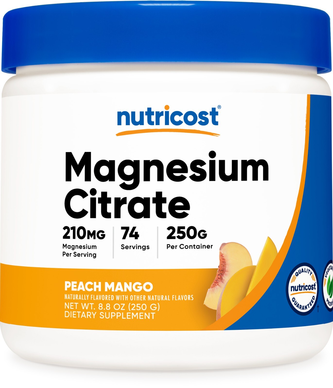 Порошок цитрата магния Nutricost (персик-манго, 250 грамм)