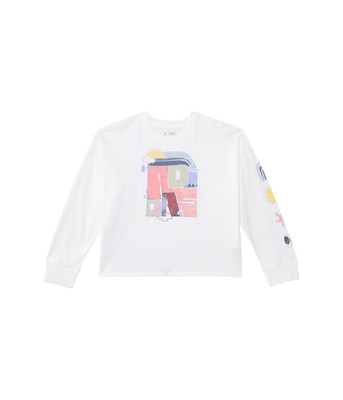 Женские рубашки и топы adidas Kids с длинным рукавом и круглым вырезом на талии(Big Kid)