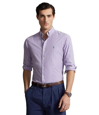 Мужская одежда Polo Ralph Lauren Рубашка из эластичного поплина классического кроя в полоску
