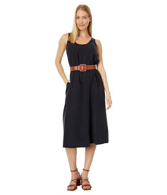 Женские платья Mod-o-doc Stone Wash Tencel Миди-платье на бретелях с гофрированной спинкой