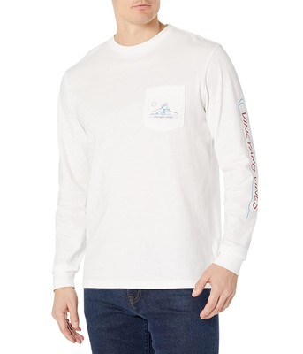 

Мужские рубашки и топы Vineyard Vines Downhill Skiier Футболка с карманом и длинными рукавами