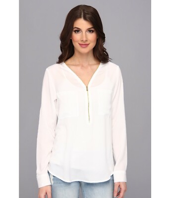 Calvin Klein New NWT Modern Birch IVOY с длинными рукавами, рулонами V, размер XS, S, M