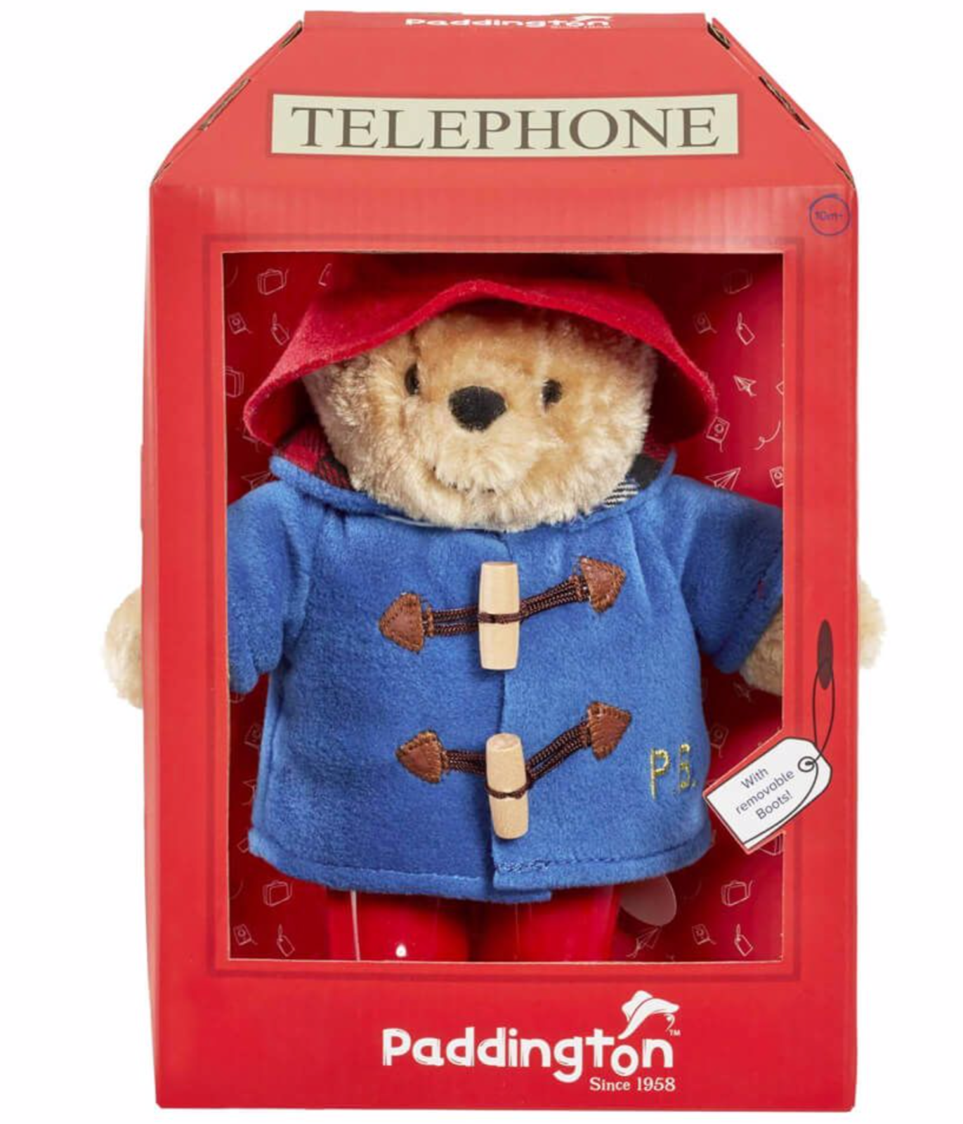 ❤️~PADDINGTON BEAR With Boots IN PHONE BOX 28cms Plush