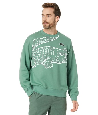 

Мужская одежда Lacoste свободный крой с длинными рукавами и круглым вырезом под крокодила