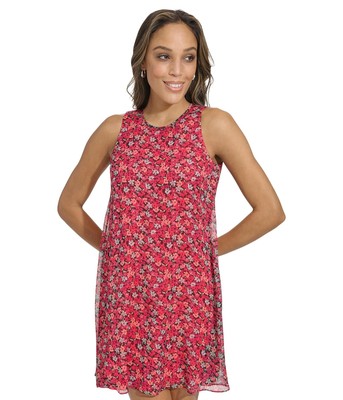 Женские платья Calvin Klein Короткое шифоновое платье-трапеция