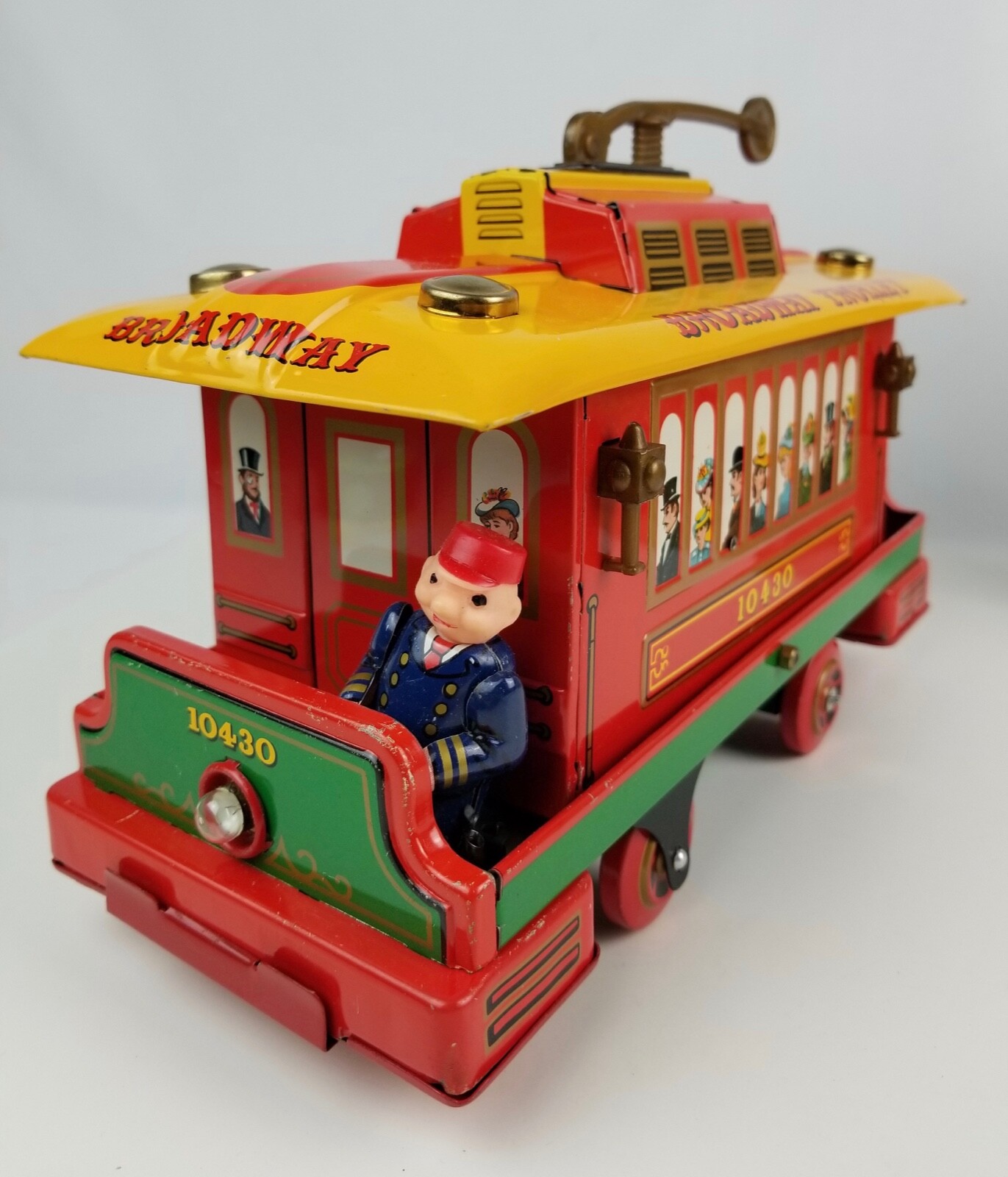 Vintage TM Toys Tinkling Trolley Tin litho battery operated MIB works perfect