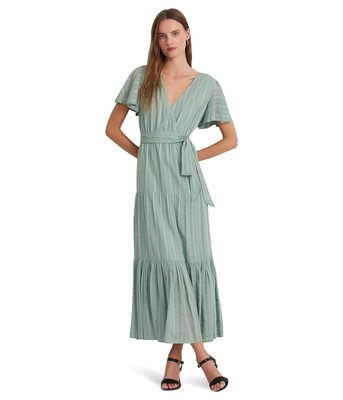 Женские платья Lauren Ralph Lauren Shadow-Клетчатое платье с поясом из хлопчатобумажной смеси