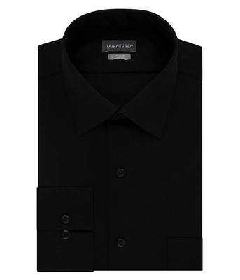 

Мужские классические рубашки Van Heusen приталенные из атласа класса люкс с однотонным воротником-стойкой