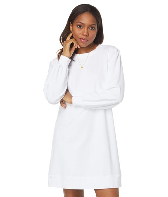 Женские платья Mod-o-doc Легкое французское махровое платье-толстовка с пышными рукавами