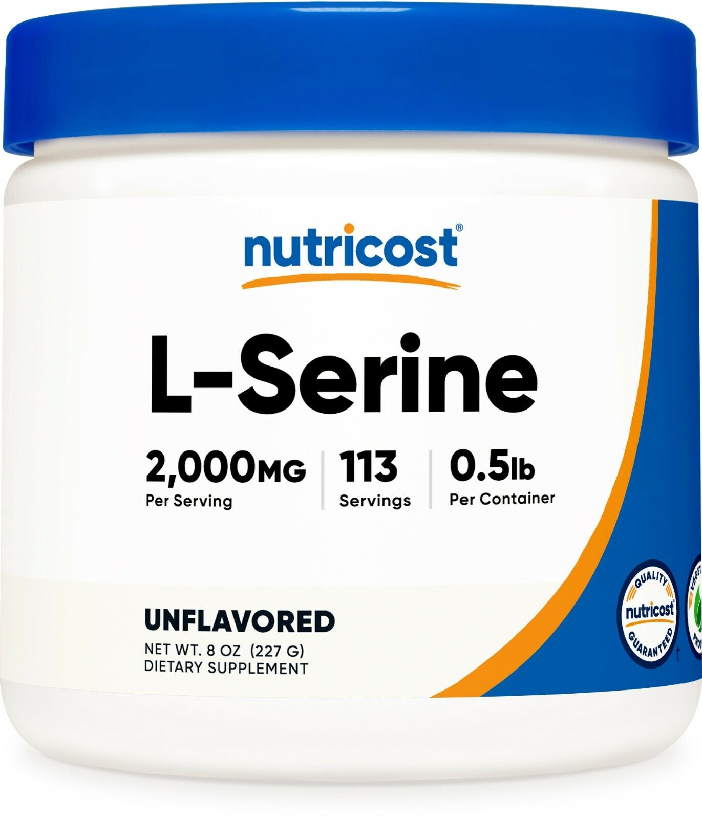 Порошок L-серина Nutricost, 113 порций (0,5 фунта) — 2000 мг на порцию