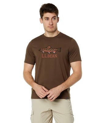 

Мужские рубашки и топы Футболка с коротким рукавом и рисунком рыбалки LLBean