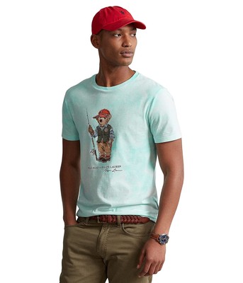 

Мужские рубашки и топы Polo Ralph Lauren Классическая футболка Polo Bear с принтом тай-дай