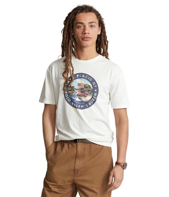 

Мужские рубашки и топы Футболка классического кроя из джерси с рисунком Polo Ralph Lauren