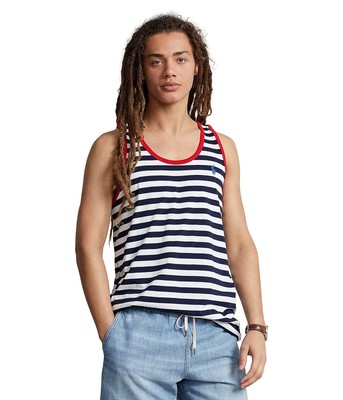 

Мужские рубашки и топы Полосатая трикотажная майка Polo Ralph Lauren