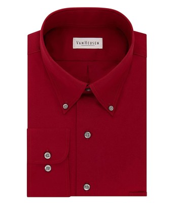 

Мужская одежда Van Heusen Мужские классические рубашки стандартного кроя из шелковистого поплина, однотонные