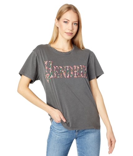 

Женская футболка Lucky Brand с вышивкой Hendrix и рисунком серого цвета, размер, Washed gray