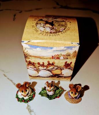 Wee Forest Folk Mice Set of 3 w/Box Retired M-230 M-145A M-145B