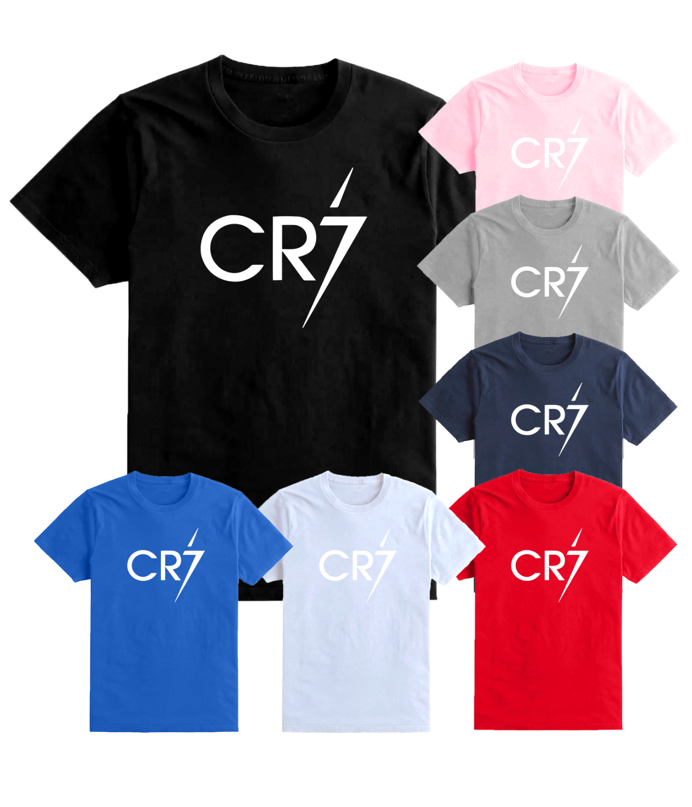 CR7 T Shirt Cristiano Ronaldo Soccer Gift Kids White Print Football Top Tee eBay