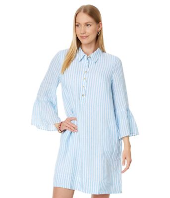 Женские платья Lilly Pulitzer Jazmyn Льняное платье-туника с рукавами 3/4