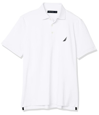 

Мужская рубашка-поло из однотонного хлопка пике с короткими рукавами Nautica