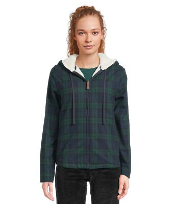 Женские толстовки и свитшоты L.L.Bean в шотландскую клетку на подкладке из шерпа с капюшоном на молнии