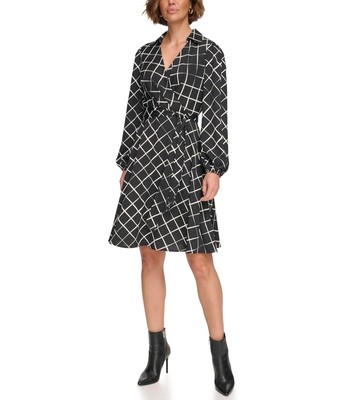 Женские платья DKNY Платье с рукавами-баллончиками и воротником-стойкой