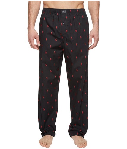 Polo Ralph Lauren - Мужские пижамные брюки All Over Pony Player, черные, Маленькие