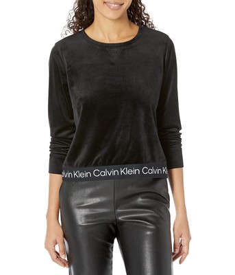 

Женские худи и свитшоты Calvin Klein с укороченным вырезом и лентой с логотипом