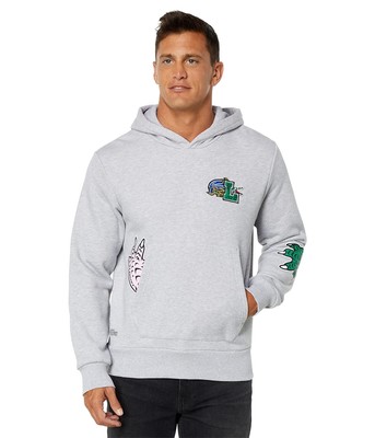 

Мужская хлопковая толстовка с капюшоном Lacoste Croc Icon Heroes и нашивками