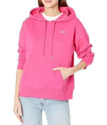

Женские худи и свитшоты DKNY с металлическим логотипом и карманом Kanga