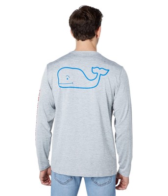 Мужские рубашки и топы Футболка с длинными рукавами Vineyard Vines Whale Harbour