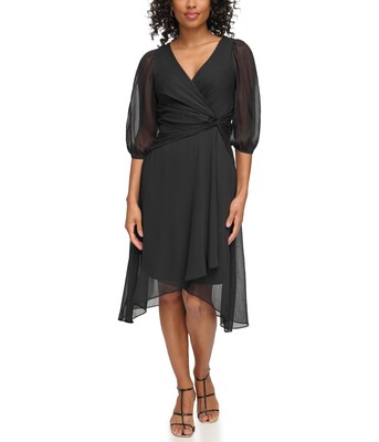 Женские платья DKNY с рукавом-баллоном и боковым узлом