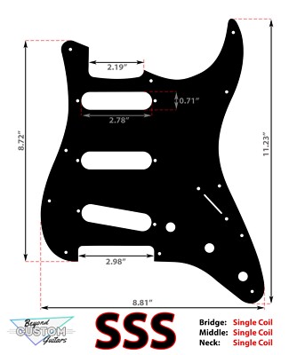 White Mayan Textured Pickguard - Fender Stratocaster - USA - SSS HSS