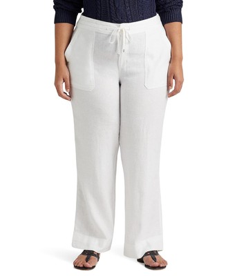 

Женские брюки LAUREN Ralph Lauren Plus Size Льняные брюки с завязками
