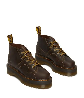 Pre-owned Dr. Martens Unisex Boots  Church Quad Archive In Dark Brown Crazy Horse