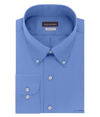

Van Heusen Мужские классические рубашки Van Heusen стандартного кроя из шелковистого поплина, однотонные