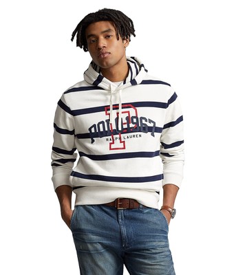 

Мужские худи и свитшоты Polo Ralph Lauren, полосатая флисовая толстовка с логотипом