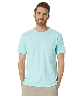 Мужские рубашки и топы Vineyard Vines Garment Dye Футболка с карманом в виде кита