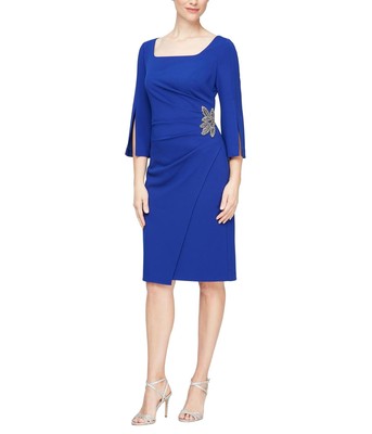 Женские платья Alex Evenings Короткое платье-футляр с разрезными рукавами