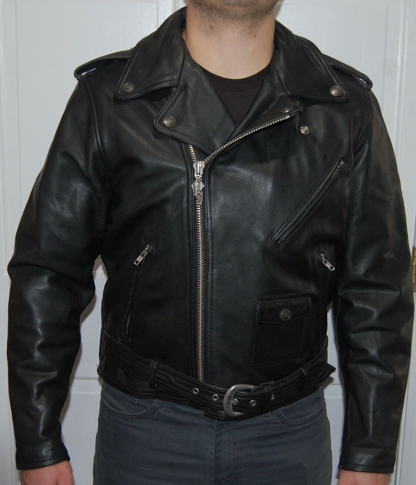Vintage Harley Davidson Leather Motorcycle Jacket Embossed Vintage Harley Davidson Leather Motorcycle Jacket Embossed