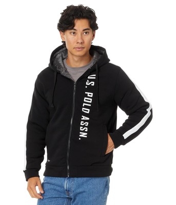 Мужская одежда US POLO ASSN. Толстовка с капюшоном Woodmark Sherpa с принтом высокой плотности USPA.