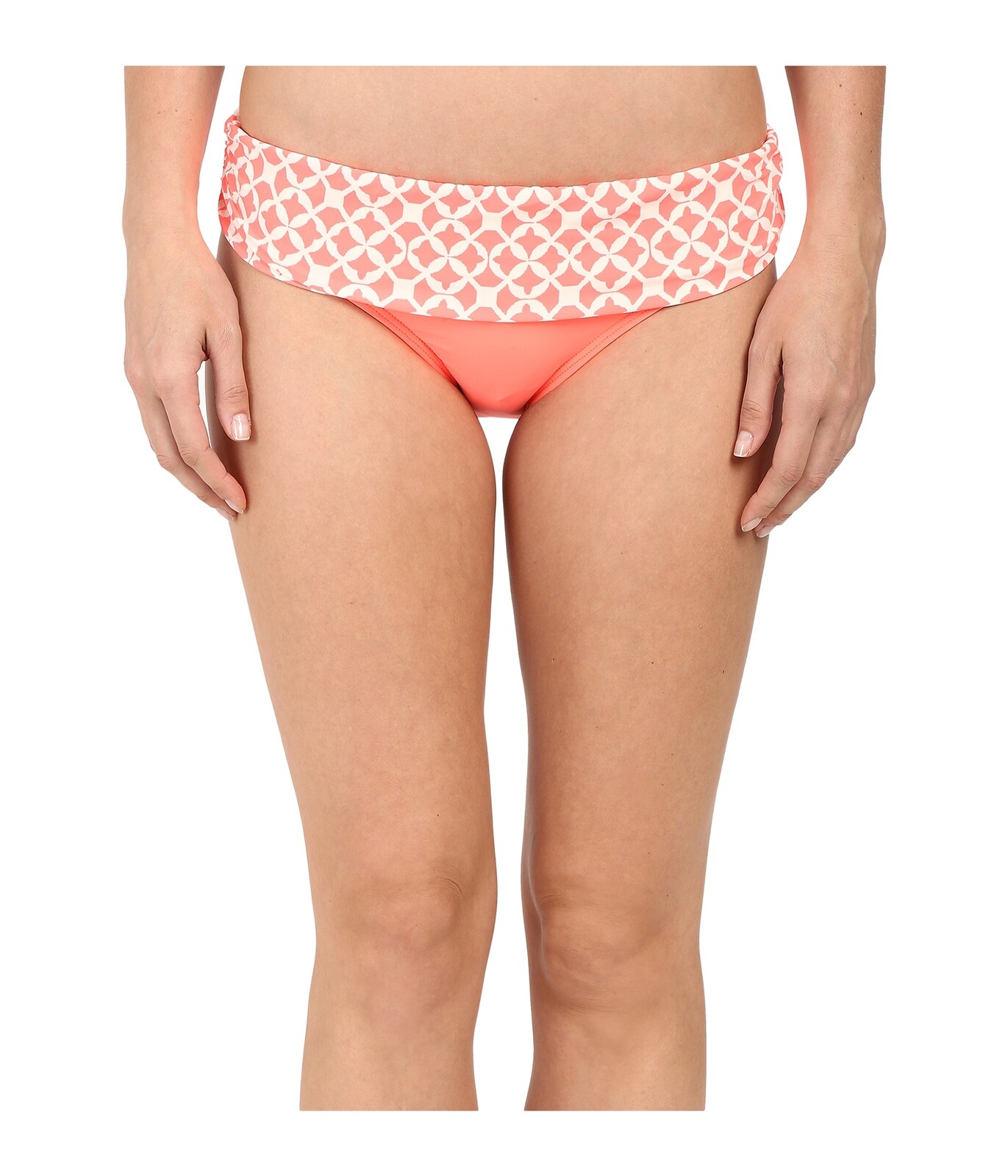 Athena Coastal Geo Banded Womens Swimwear Hipster Bikini Bottom Orange Size 8