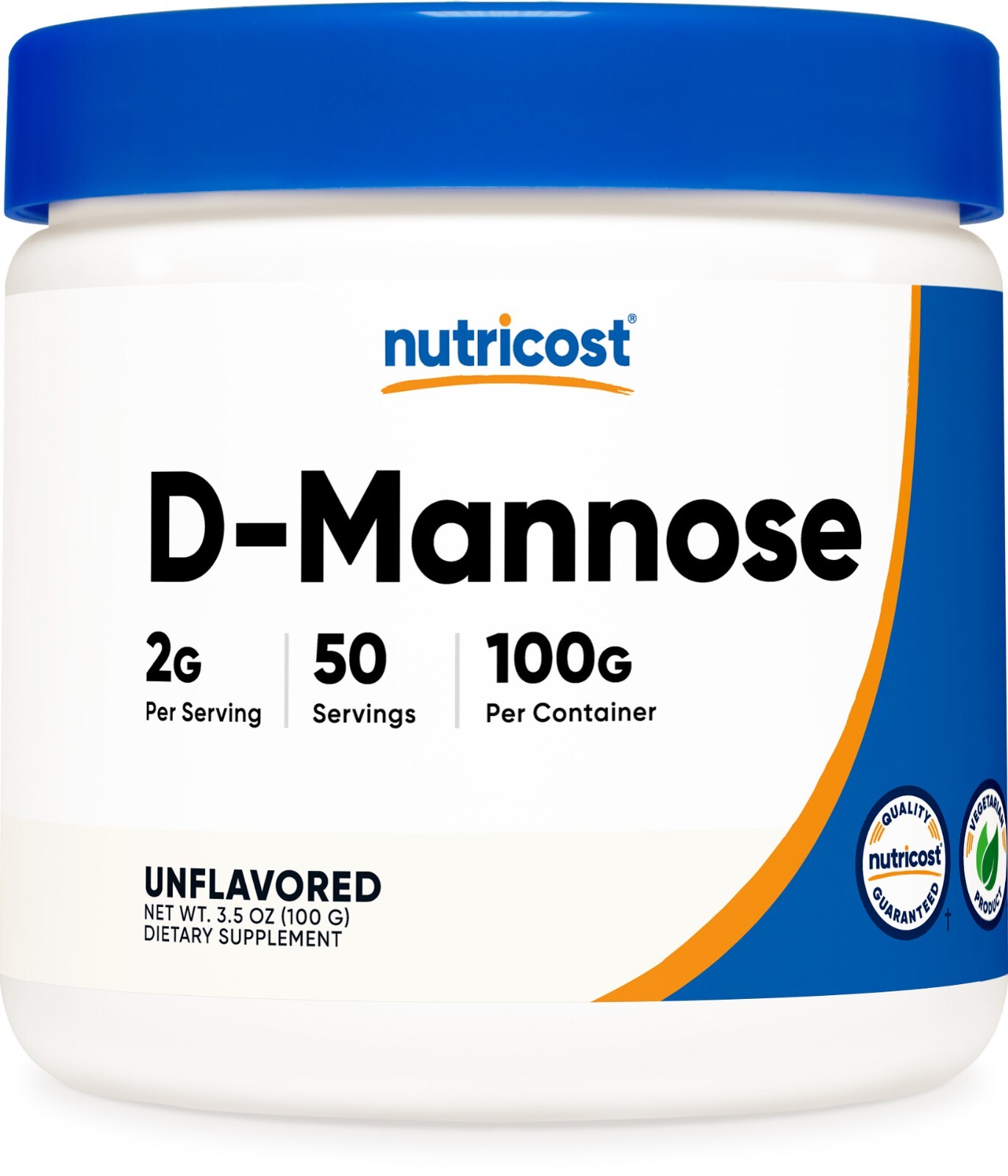 Nutricost D-Mannose Powder 100 GMS, 2 г, без ГМО, без глютена