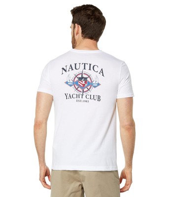 

Мужские рубашки и топы Футболка с графическим рисунком Nautica, изготовленная из экологически чистых материалов для яхт-клуба
